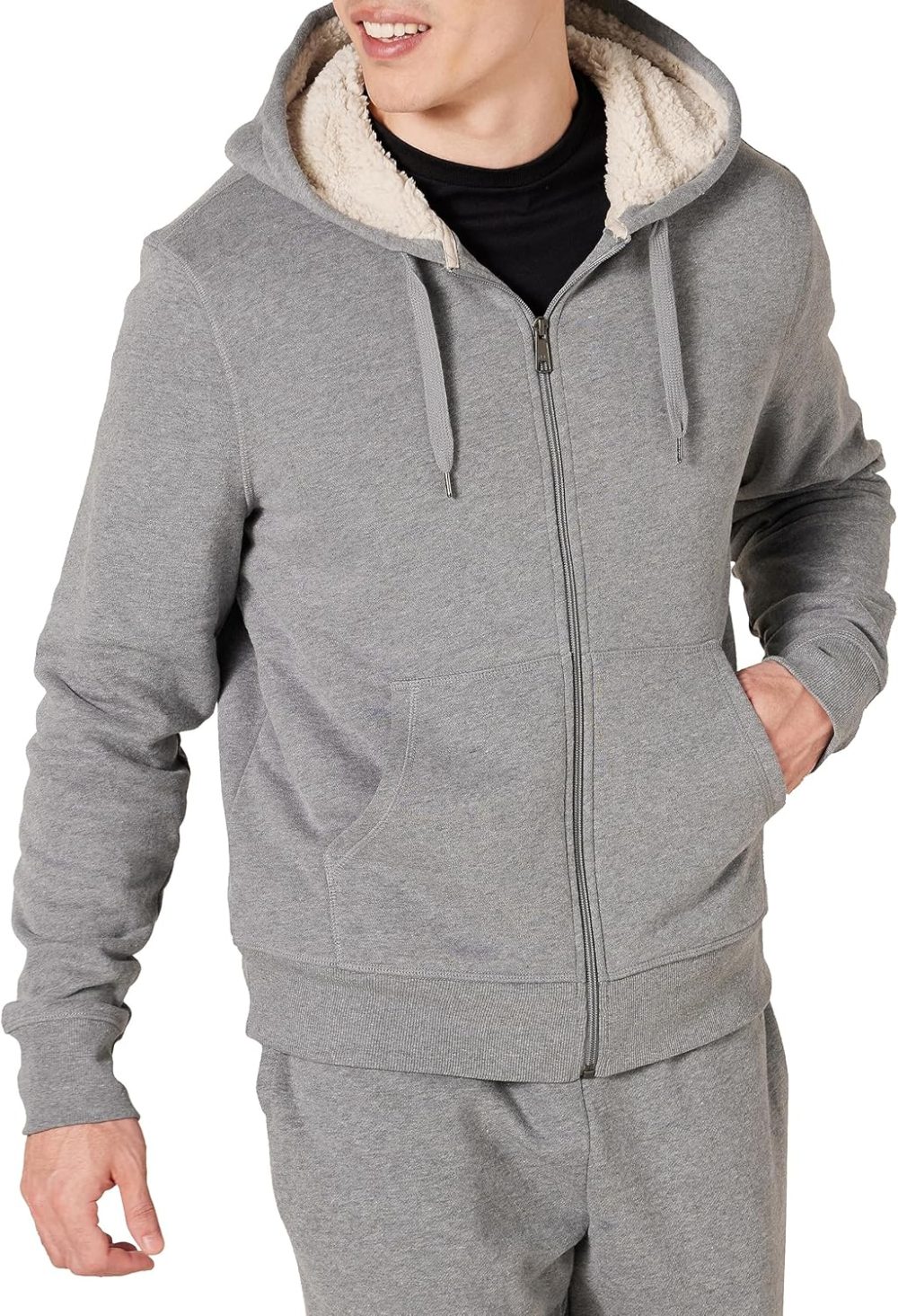 Hoodie For Men, Sherpa-Lined Full-Zip Fleece Sweatshirt