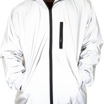 Reflective Coat Hooded Windbreaker Fashion Runing Pocket Jacket