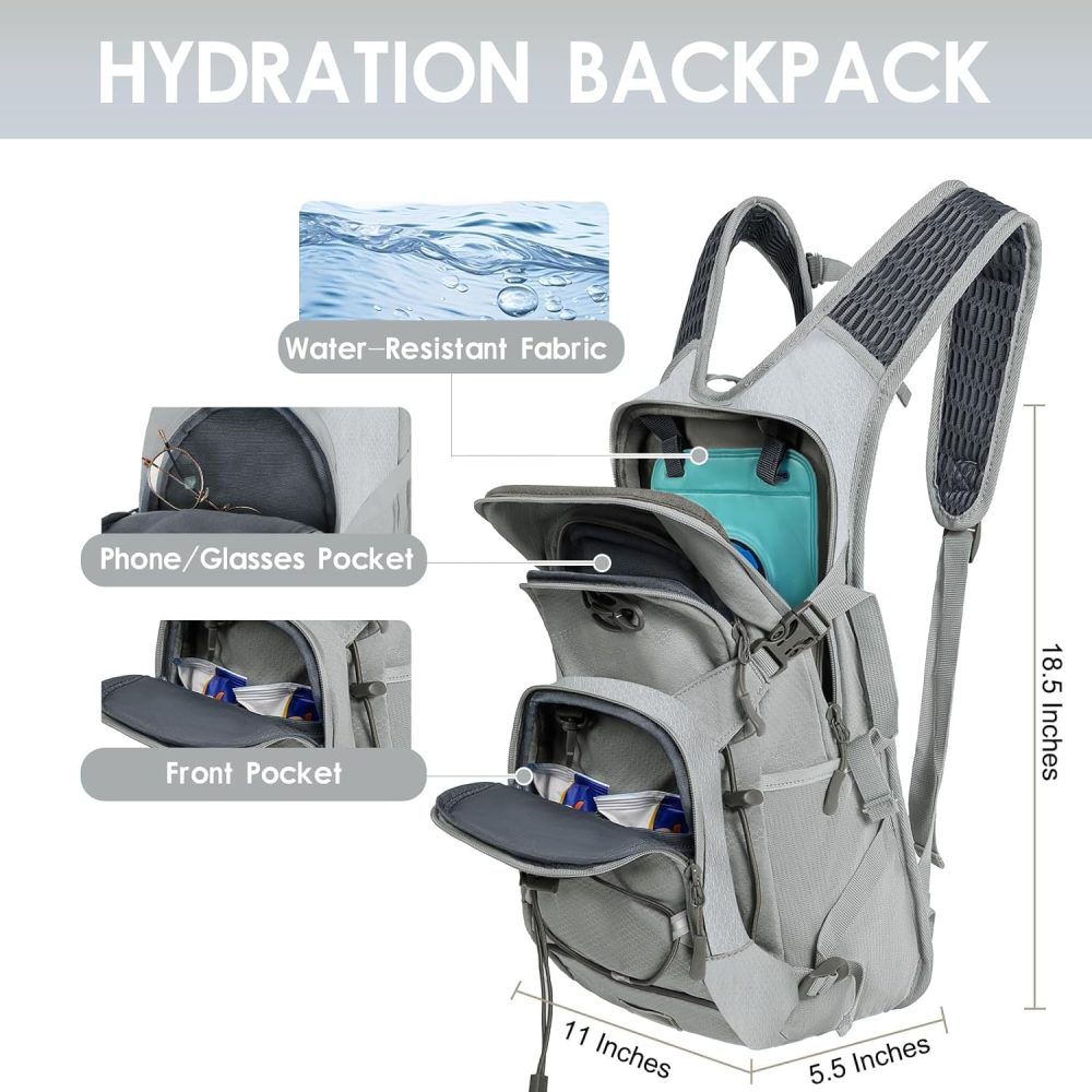 WOLT Hydration Backpack 18L Hiking Water Backpack with 2L Water Bladder for Men Women, Hydration Pack for Running Cycling Biking and Climbing - Image 2